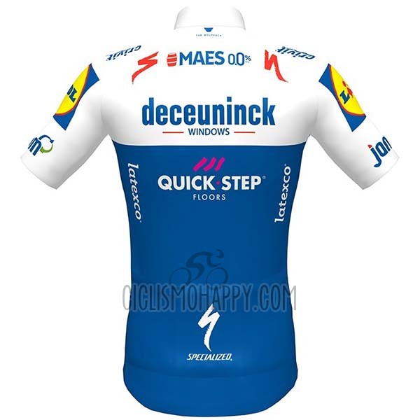 Deceuninck Quick Step Cycling Jersey Bib Short 2020 Short Sleeve White Blue